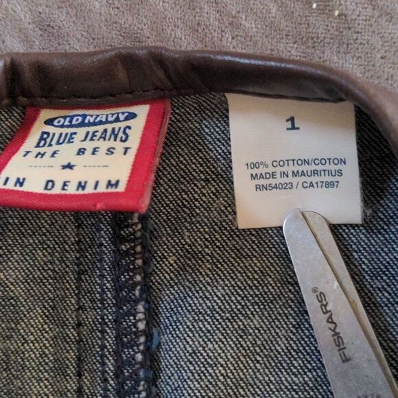Old Navy Y2K Denim & faux leather skirt size 1‎ - Picture 3 of 8